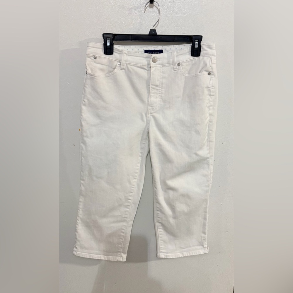 Talbots Women's White Capri Jeans Spring
